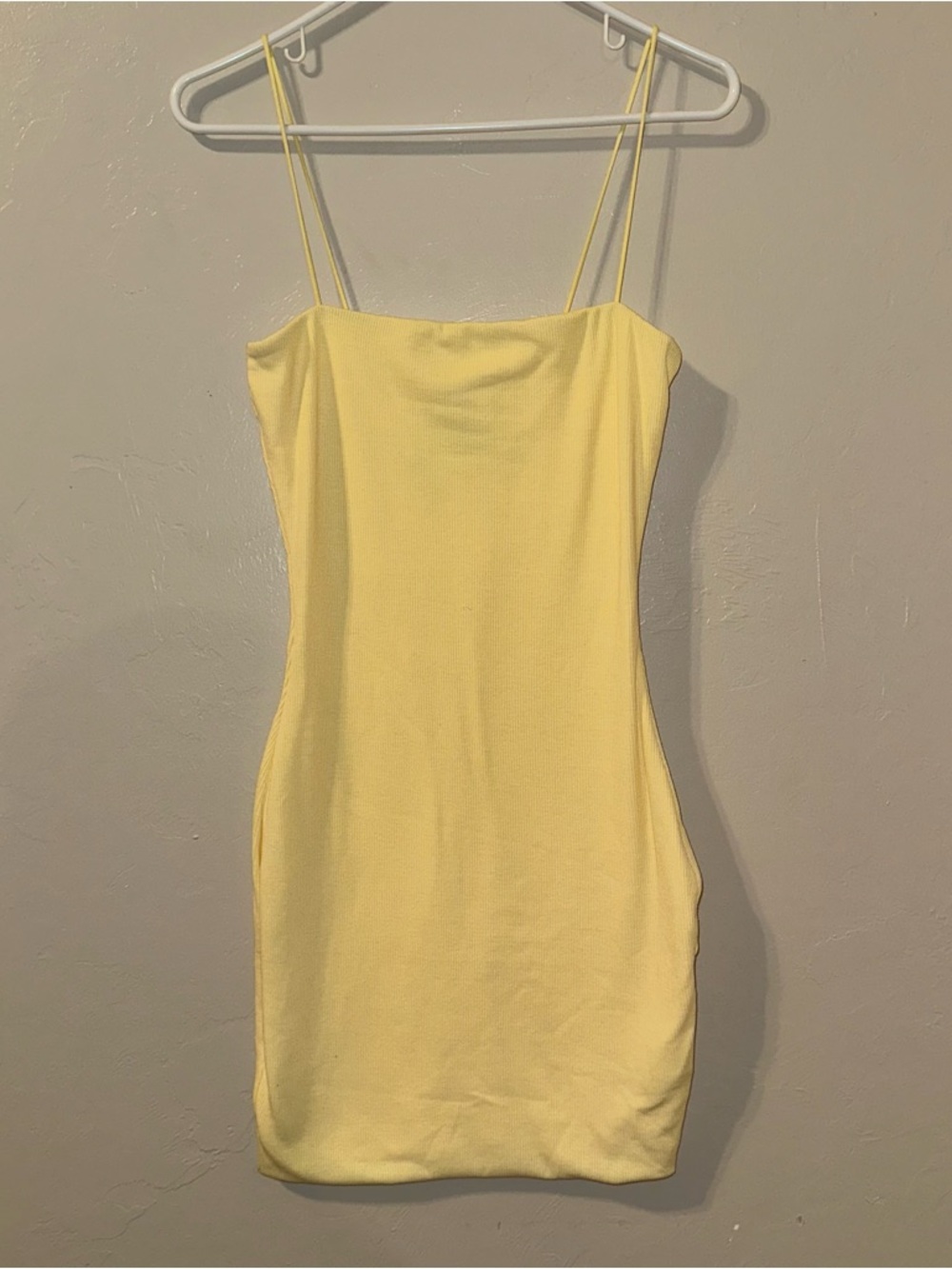 Yellow Spaghetti Strap Mini Dress